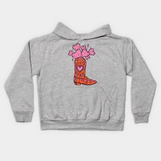 Valentine Cowboy Boot Kids Hoodie